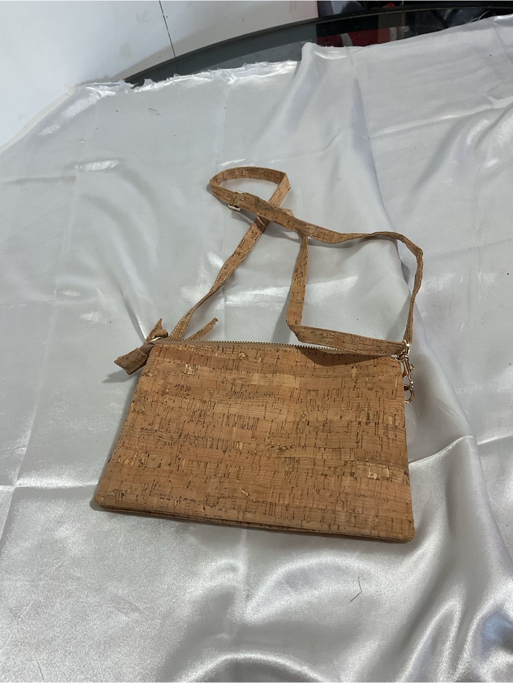 Natural Cork Crossbody Bag - Tan